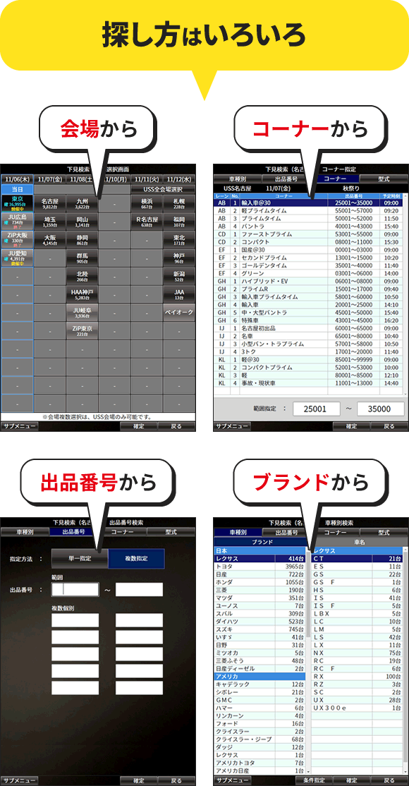 探し方はいろいろ